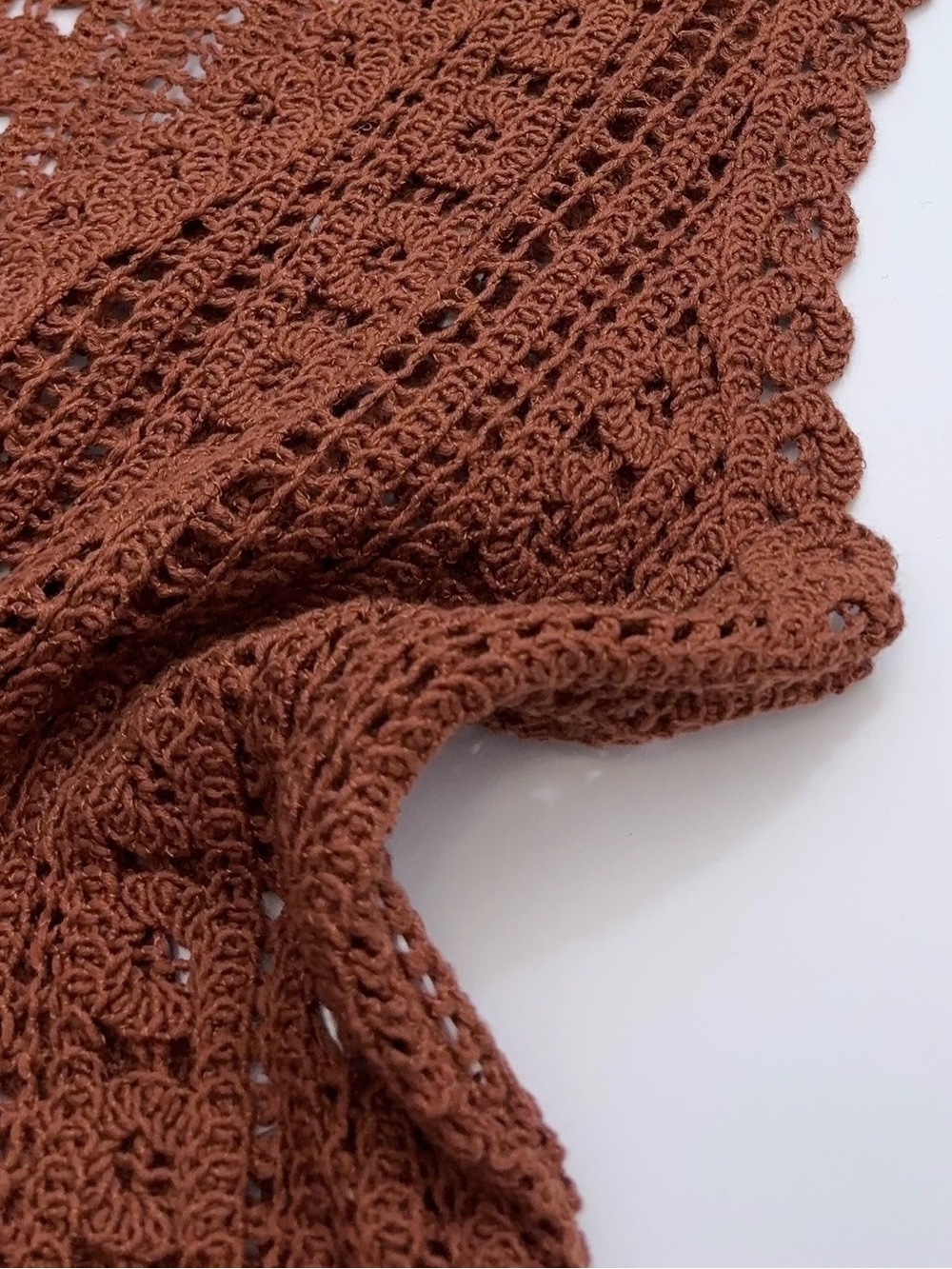 Sezane PALMINA BLOUSE Crochet Button-Front Knit Tank Top, L - Picture 6 of 7